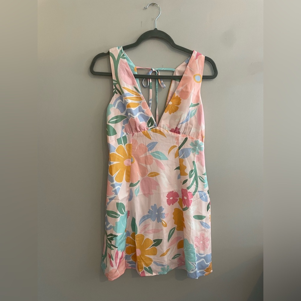 Floral Pink Mini Dress